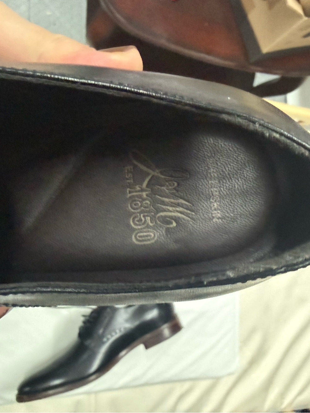 Johnston & Murphy J&M 1850 Black Leather Oxford Dress Shoes Sz 10 NWOT - Picture 5 of 5
